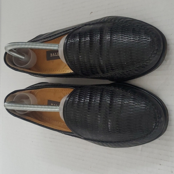 Bally Norwood Black Woven Slip On Leather Loafers 8 W main image 4